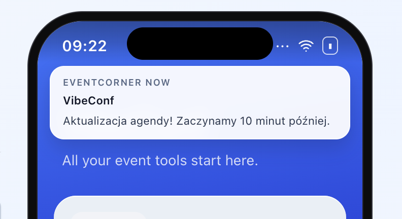 Zrzut aplikacji: zaktualizowany harmonogram z wyróżnioną zmianą.